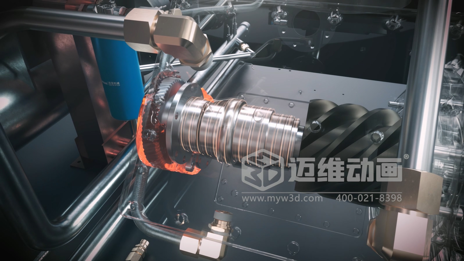 壓縮機 “透視” 震撼來(lái)襲！三維動(dòng)畫(huà)拆解內部結構，系統原理看得見(jiàn)，核心材質(zhì)細節拉滿(mǎn)！(圖2)