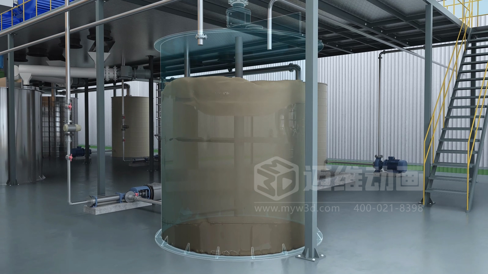 飛灰水洗資源化處理工藝三維動(dòng)畫(huà)(圖2) 飛灰水洗資源化處理工藝三維動(dòng)畫(huà)(圖2)